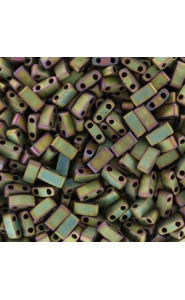 Miyuki half tila 5x2.4mm beads - Matted metallic khaki iris HTL-2035
